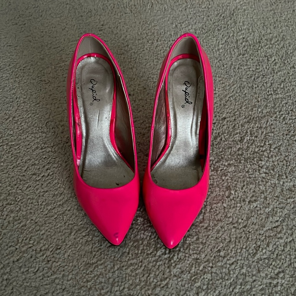Quipid brand hot pink stiletto heels.